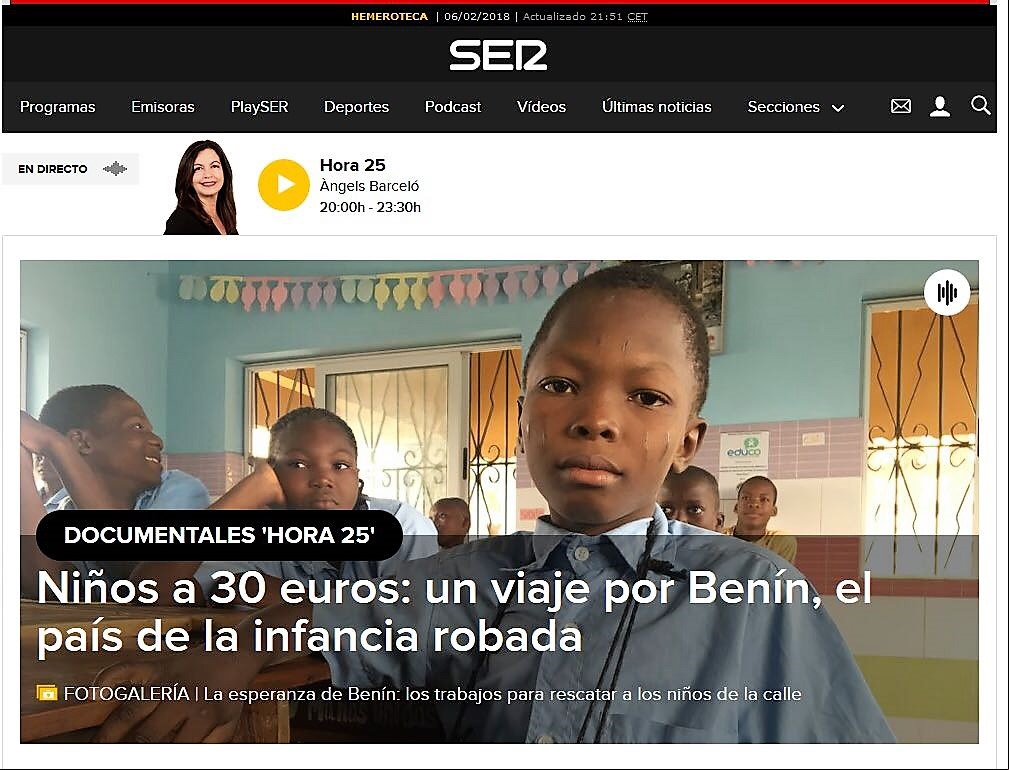 Trabajo infantil - Cadena SER - Manos Unidas