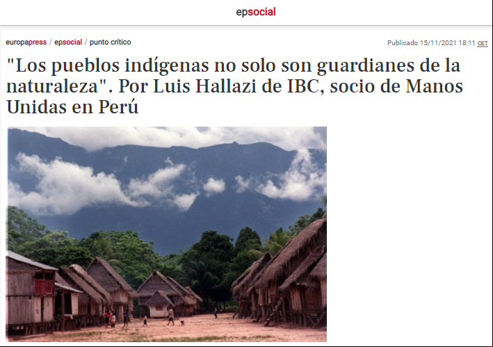 Europa Press - Luis Hallazi - Manos Unidas - Los pueblos indígenas no son solo guardianes de la naturaleza