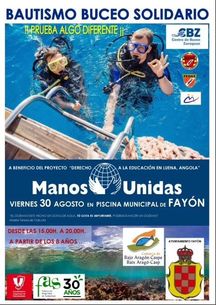 Cartel Bautismo Buceo Solidario FAYON