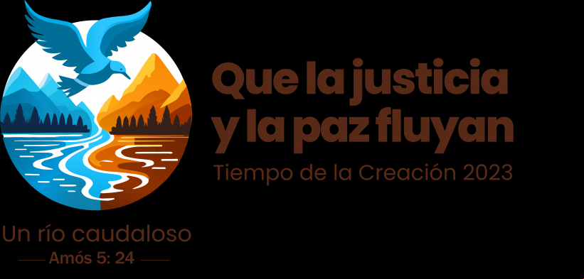 Unidos por la justicia y la paz en nuestra casa común. Tiempo de la Creación 2023. Logo oficial.
