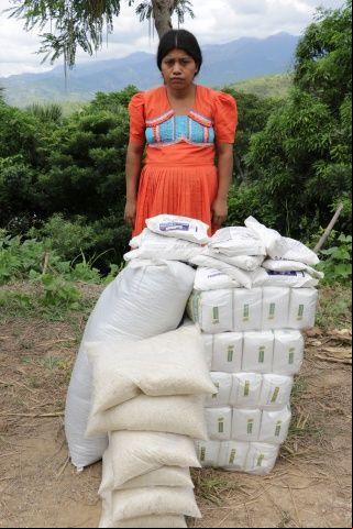 Una imagen de las afectadas por el Caso Camotán de denuncia contra el Derecho a la Alimentación de Guatemala. Foto Marta Isabel González/Manos Unidas