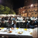 Más de 200 personas asistieron a la Cena del Hambre de Alcoy de Manos Unidas Valencia. Momento de la bendición de la mesa. 
