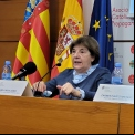 Manoli Nieto, trinitaria y misionera, dando su testimonio para Manos Unidas Valencia.