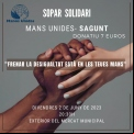 Cartel de la cena solidaria en la comarcal de Sagunto de Manos Unidas Valencia. 