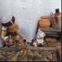 Detalle del belén en Manos Unidas Valencia. 