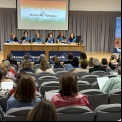 Presentación de los viajes de formación durante las Jornadas. Fotografía: Manos Unidas.