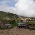Poblado afectado por las fuertes lluvias