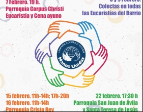 Calendario de actividades del Arciprestazgo de Las Fuentes a beneficio de Manos Unidas