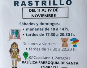Cartel RASTRILLO SOLIDARIO de la Parroquia de Santa Engracia