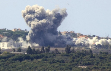 Bombardeo sobre Líbano. Foto: AFP