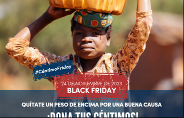  Manos Unidas vuelve a transformar el Black Friday en un acto solidario. Cartel del Céntimo Solidario 2023. 