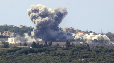 Bombardeo sobre Líbano. Foto: AFP