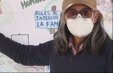 Raquel Reynoso en una formación en Ayachuco, Perú